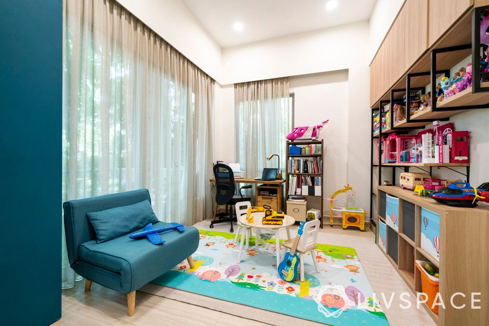 childrens-bedroom-wall-storage-colourful-rug