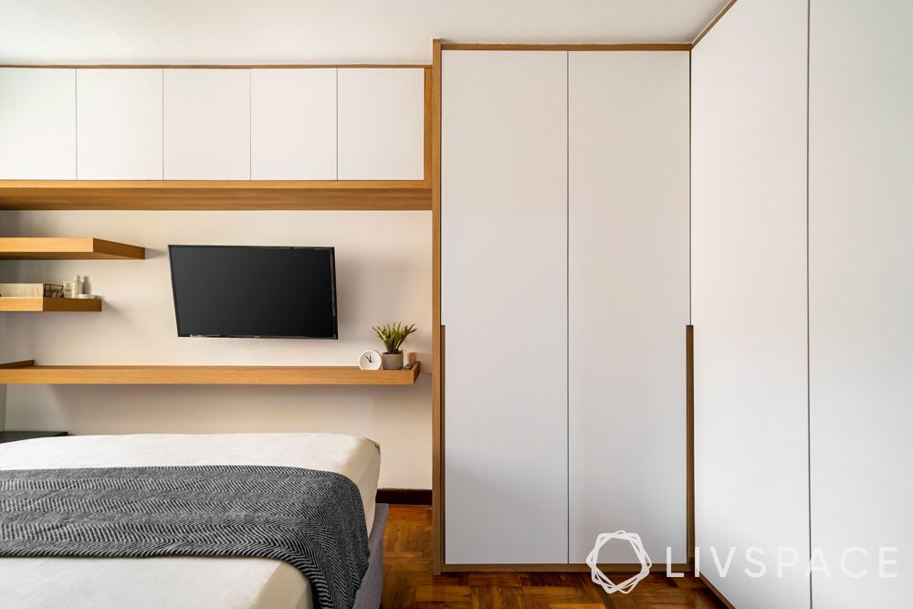 resale-3-room-HDB-design-bedroom-TV-unit-wardrobe-white