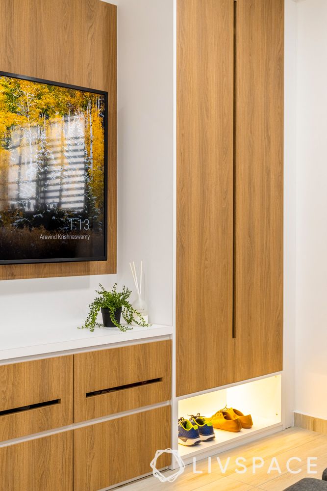 resale-3-room-HDB-design-entrance-wooden-white-storage-unit