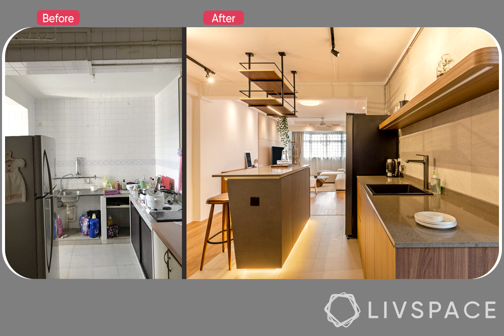 renovation-home-kitchen-before-after-marble-wooden-countertops-cabinets