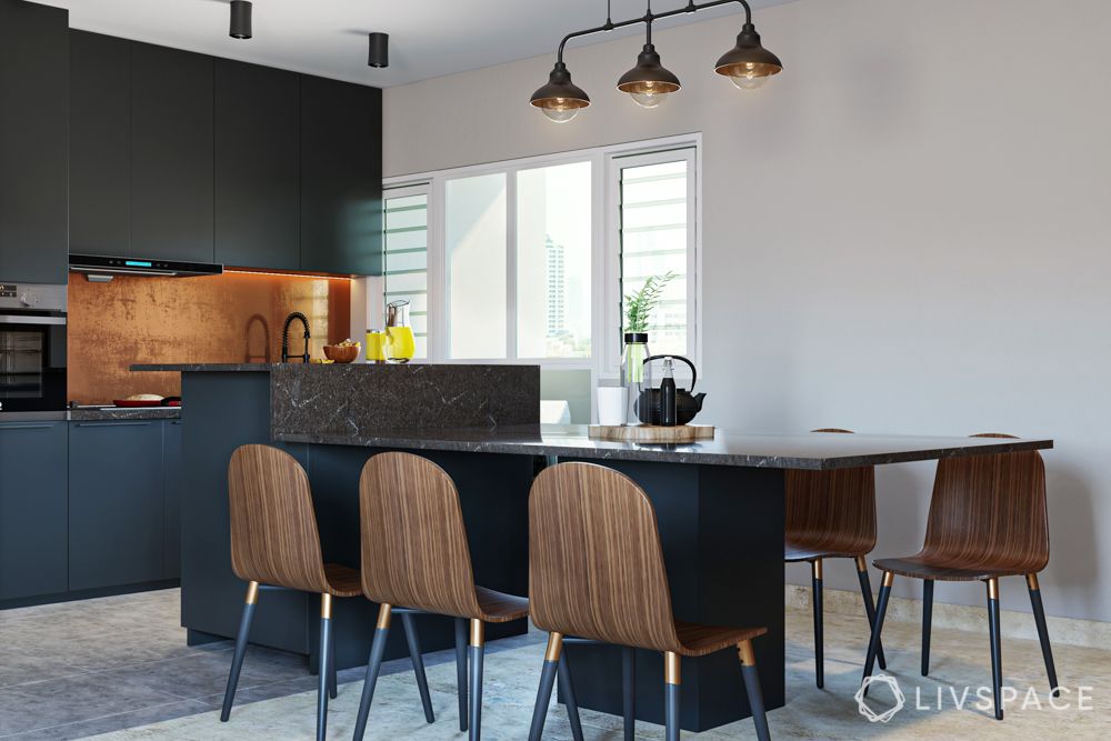 kitchen-island-designs-one-wall-kitchen-wood-finish-chairs