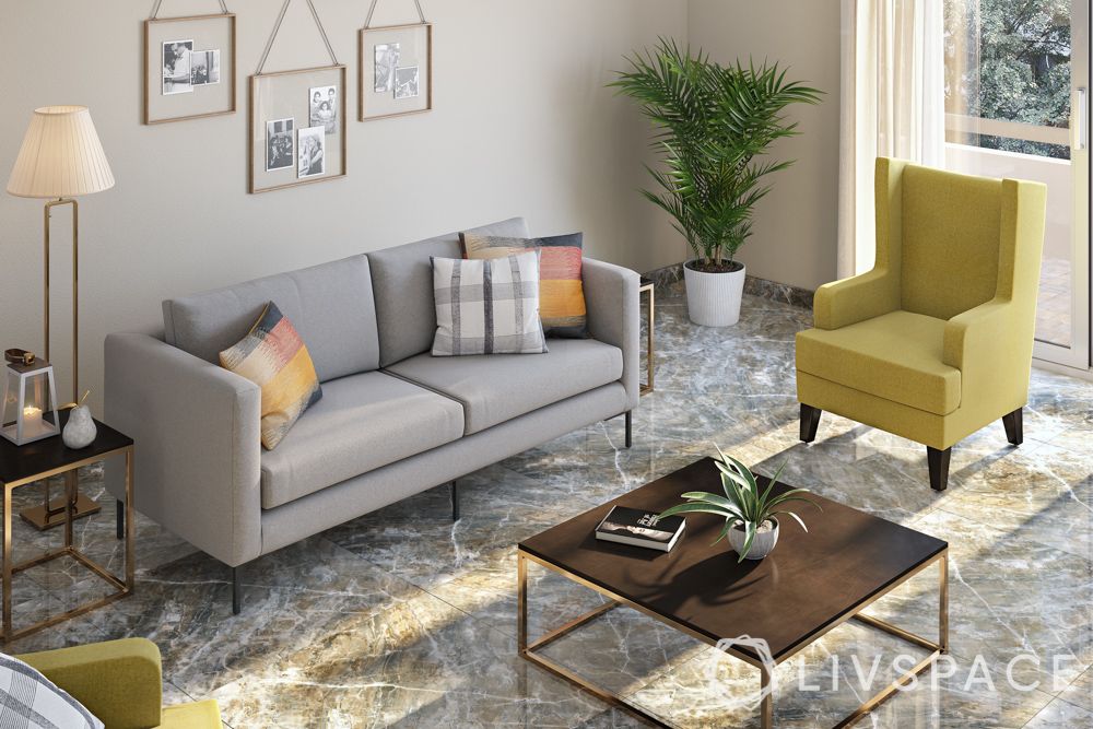 living-room-floor-tiles-marble-tiles-lime-green-armchair