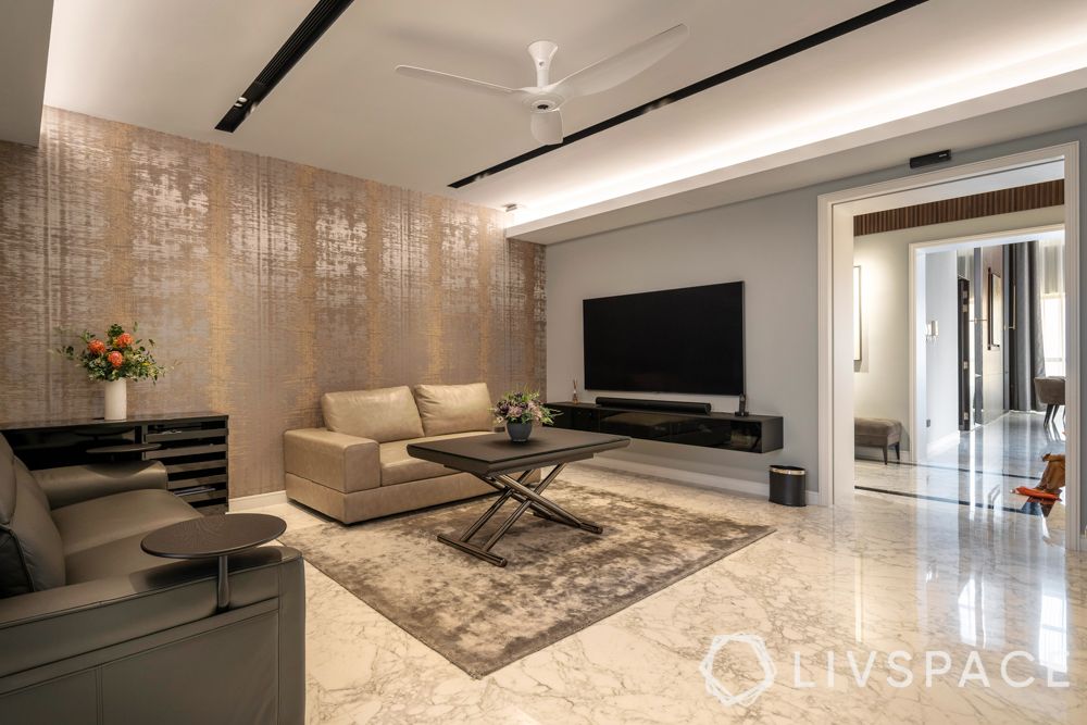 living-room-floor-tiles-metallic-accent-wall-marble-floor-tiles