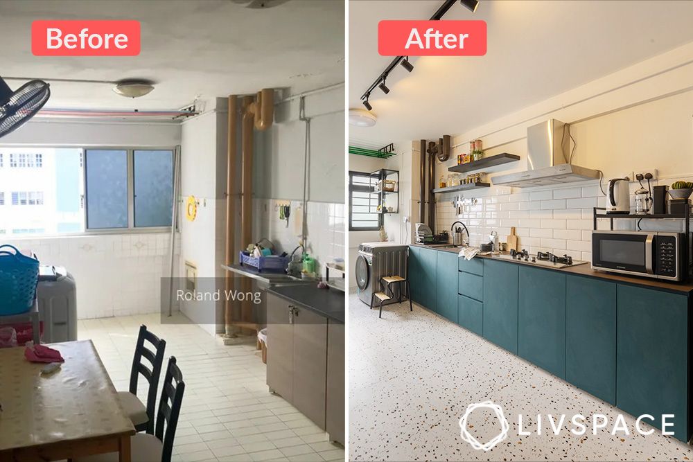 white-subway-tiles-with-blue-cabinets-for-kitchen-reno