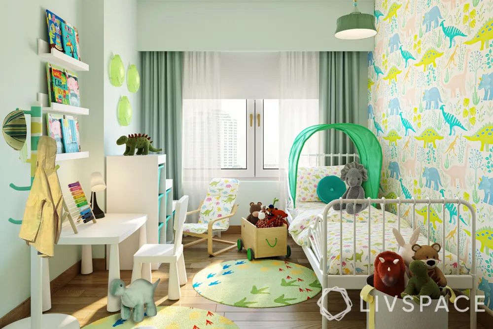 3gen-flat-interior-design-with-green-dinosaur-themed-kids-room
