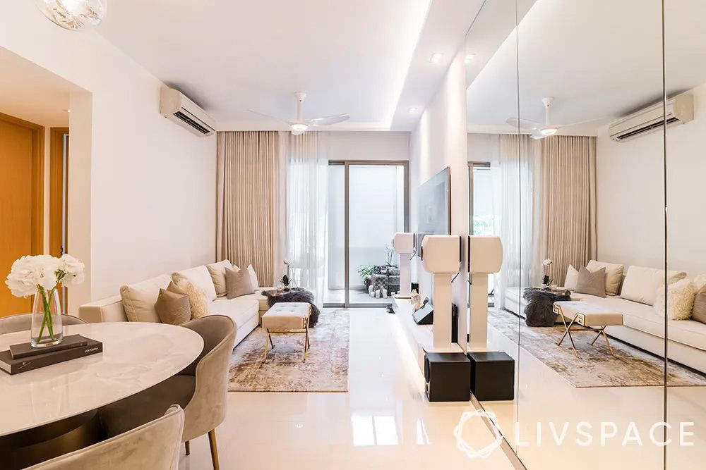 condo-interior-design-with-beige-mirrored-living-room