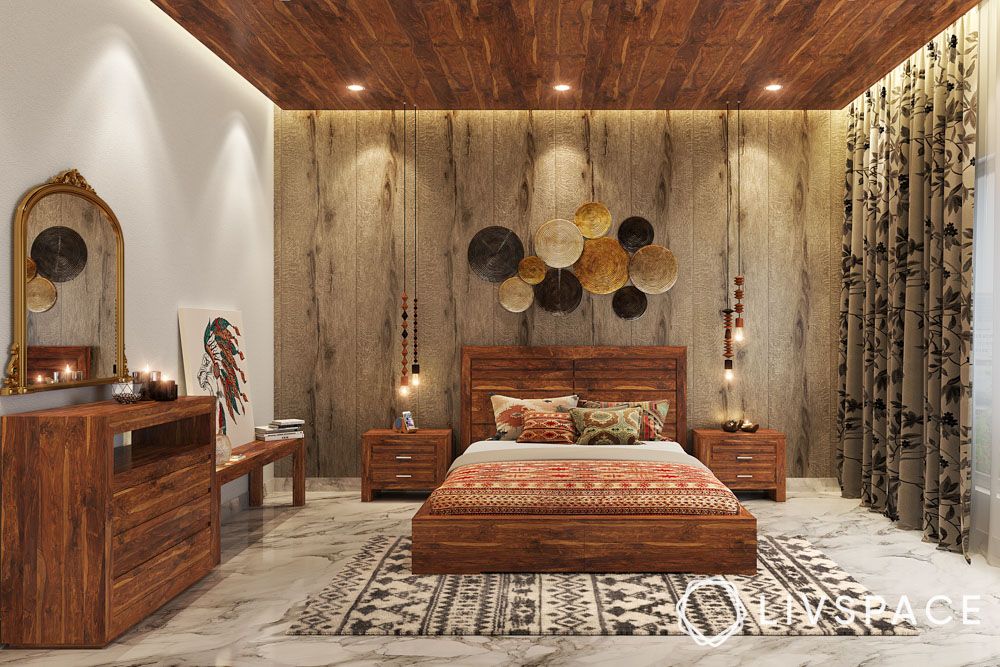 wall-wooden-panelling-design-in-rustic-bedroom