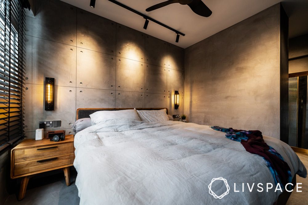 modern-bedroom-with-cement-wall-design-and-mood-lighting
