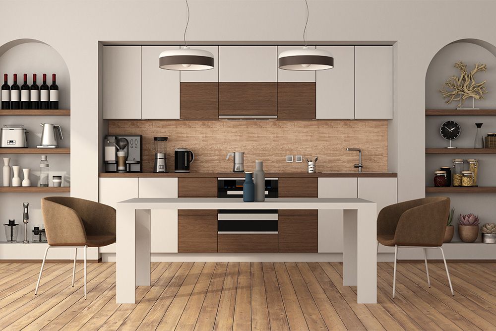 recessed-wall-arch-design-for-kitchen-storage