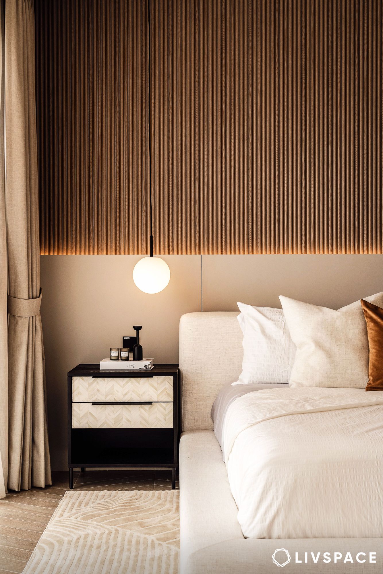 wooden panel bedroom