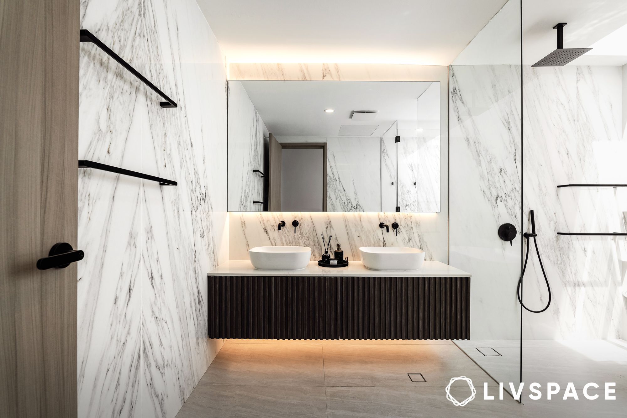 his and her sink in bathroom