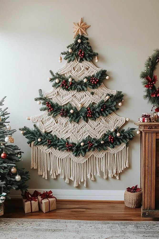 Macrame christmas tree decorations