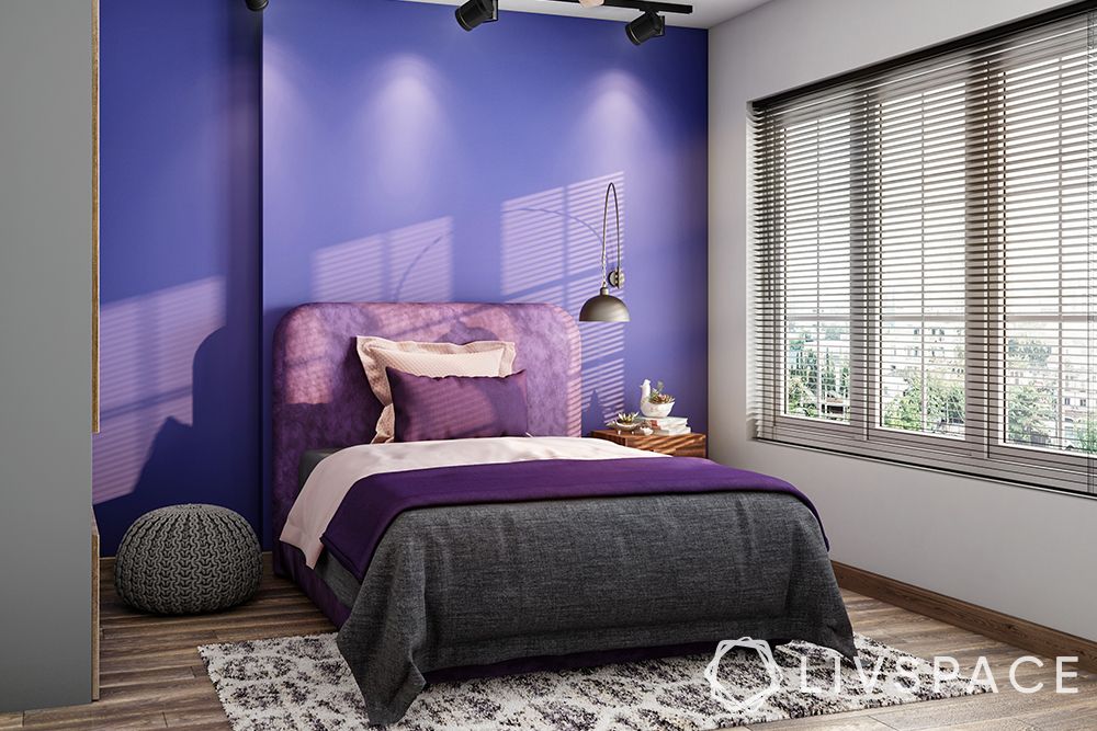 very-peri-wall-purple-bed-grey-pouffe