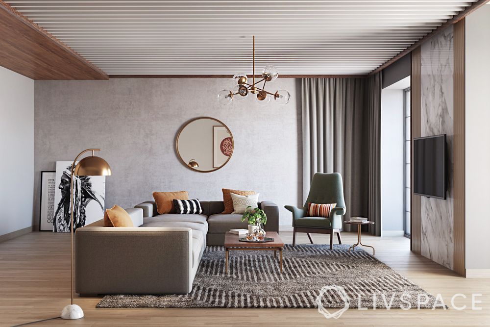 interior-design-for-living-room-informal-mirror-tv-unit-standing-floor-lamp